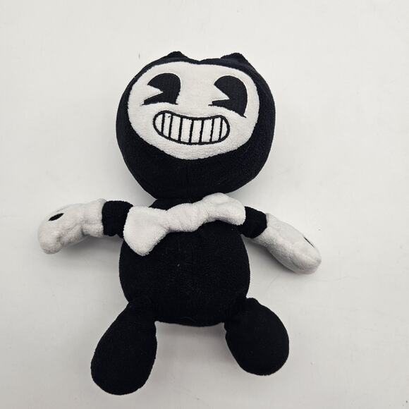 Bendy and the Ink Machine Bendy Plush Stuffed Toy Black White Smiling Doll Gift - Picture 1 of 7